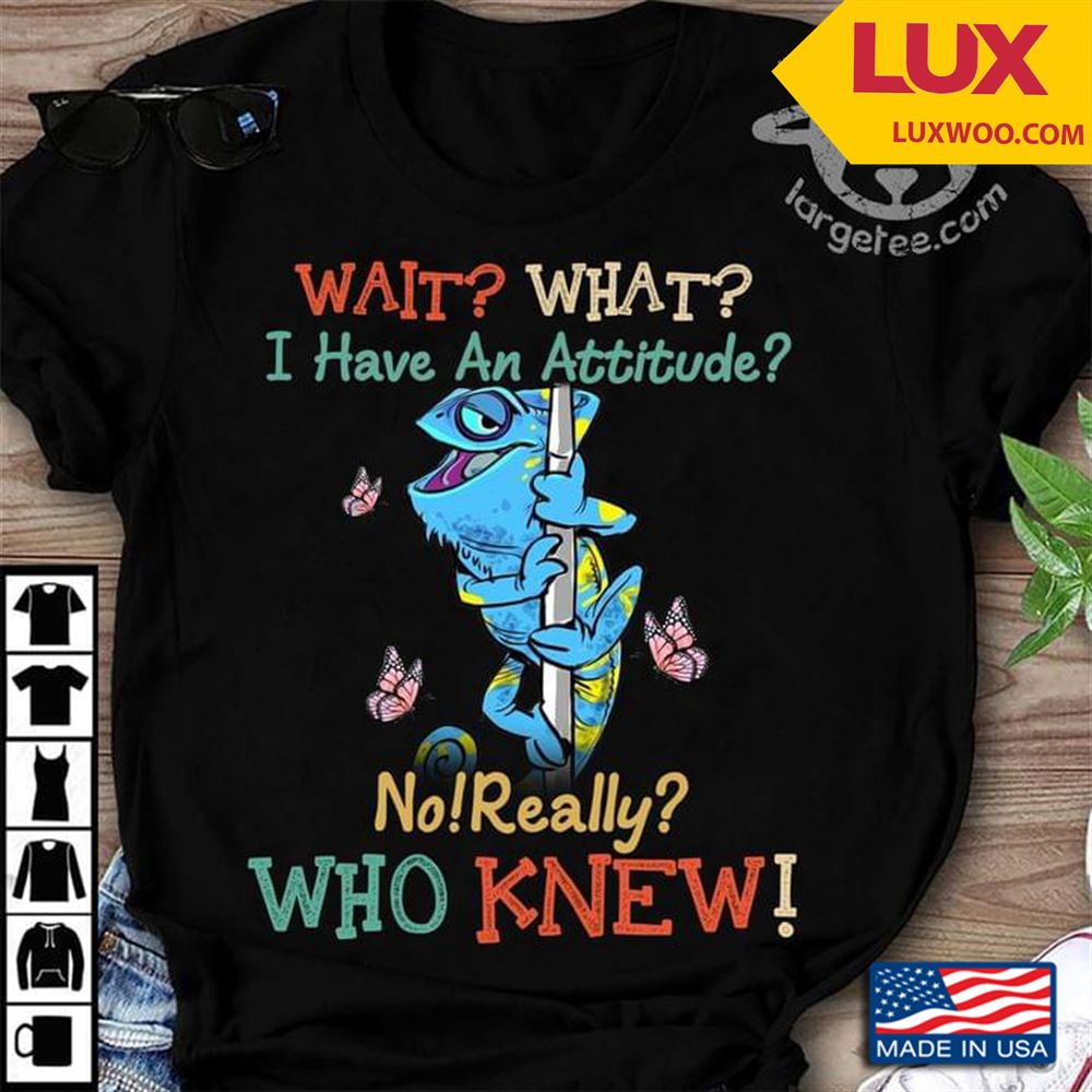 Gecko And Butterflies Wait What I Have An Attitude No Really Who Knew Shirt Size Up To 5xl
