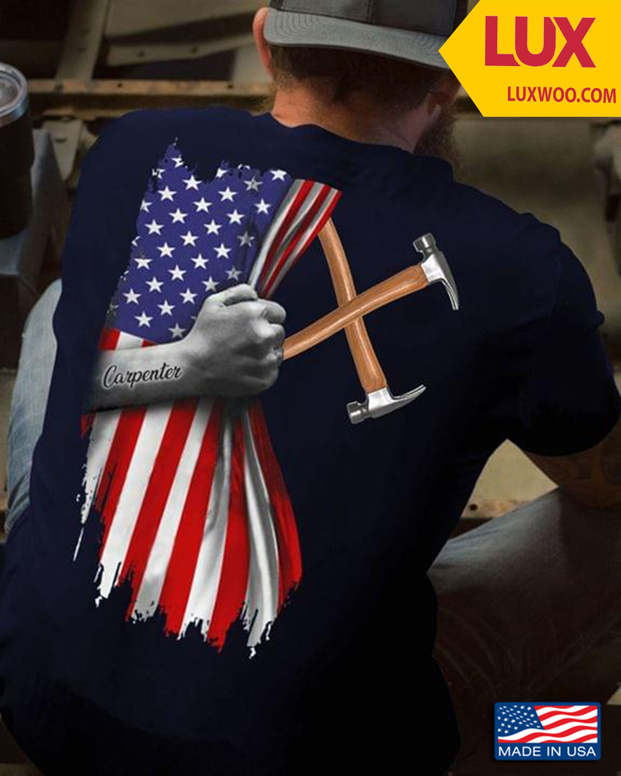 Carpenter Hammers And American Flag Shirt Plus Size Up To 5xl