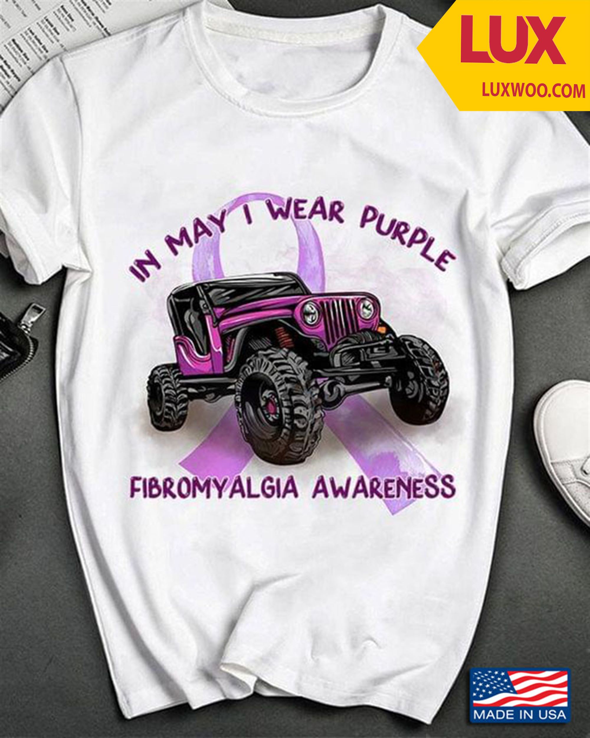 Jeep In May I Wear Purple Fibromyalgia Awareness Shirt Plus Size Up To 5xl