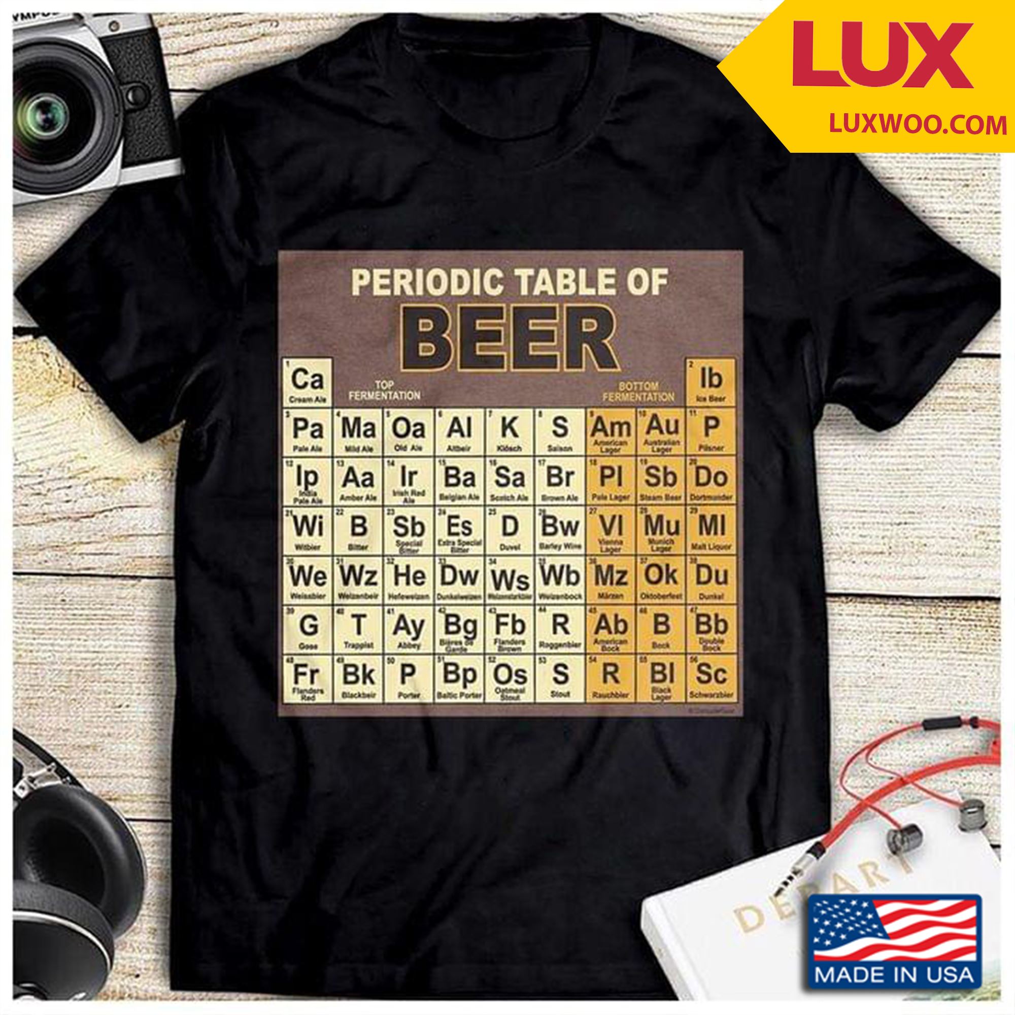Periodic Table Of Beer Tshirt Plus Size Up To 5xl