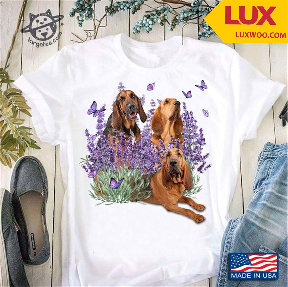 Basset Hound Butterflies And Lavender Shirt Size Up To 5xl