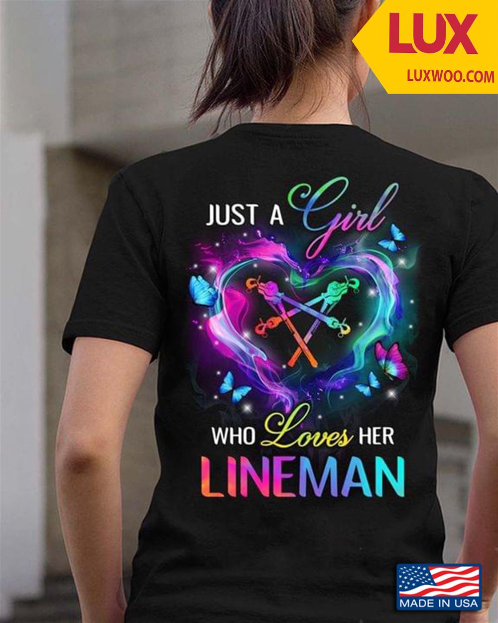 Just A Girl Who Loves Lineman Shirt Size Up To 5xl