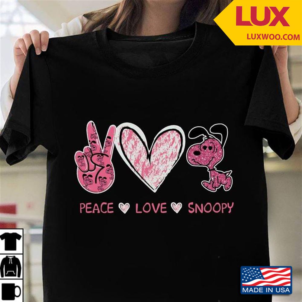 Peace Love Snoopy New Version Tshirt Size Up To 5xl