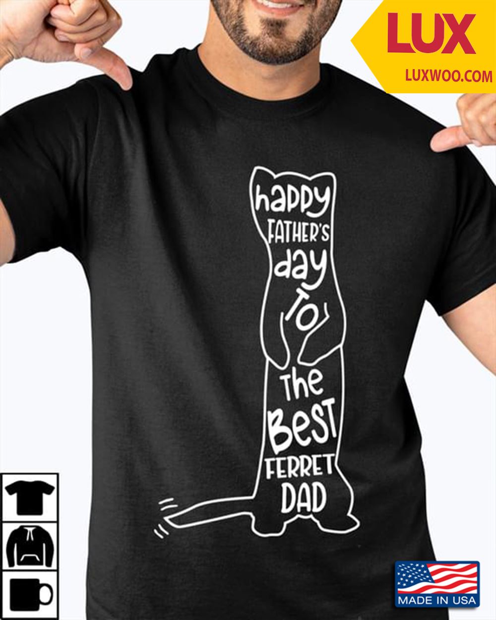 Happy Fathers Day To The Best Ferret Dad Shirt Size Up To 5xl