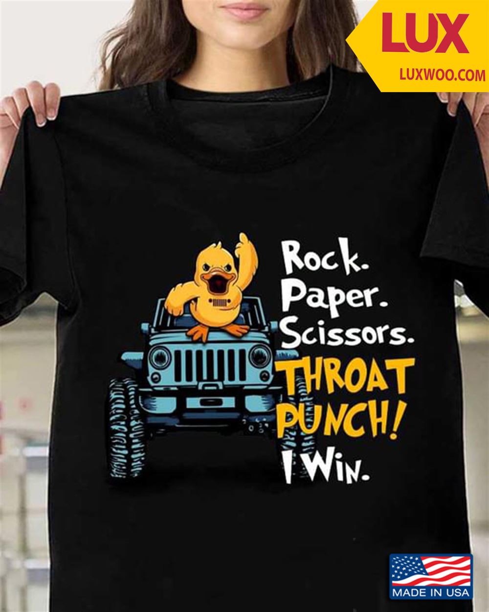 Rock Paper Scissors Throat Punch I Win Jeep And Duck Tshirt Size Up To 5xl