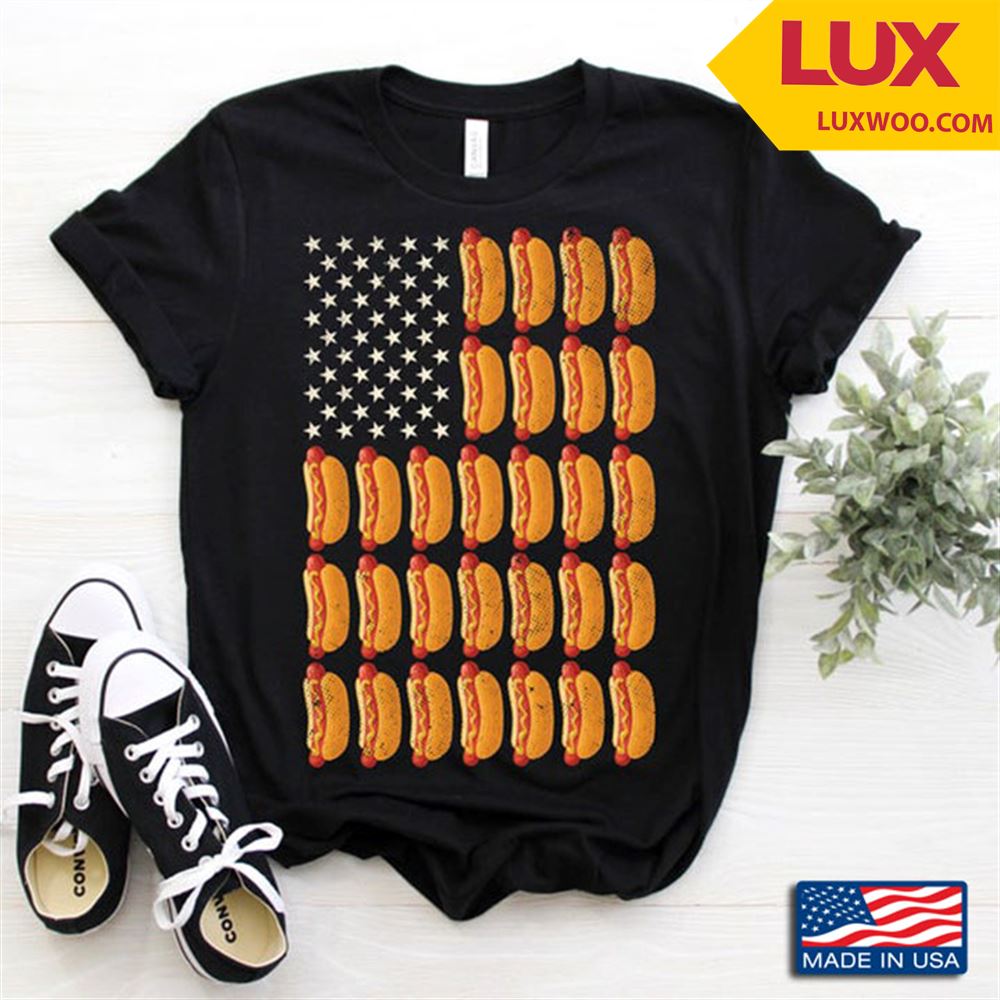 American Flag Hot Dog For Food Lover Shirt Size Up To 5xl