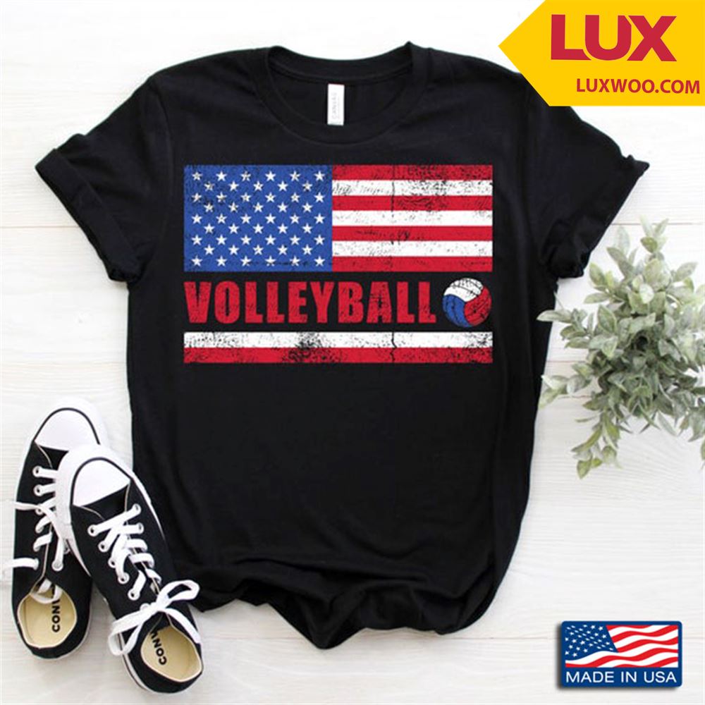 American Flag Volleyball For Sport Lover Shirt Size Up To 5xl