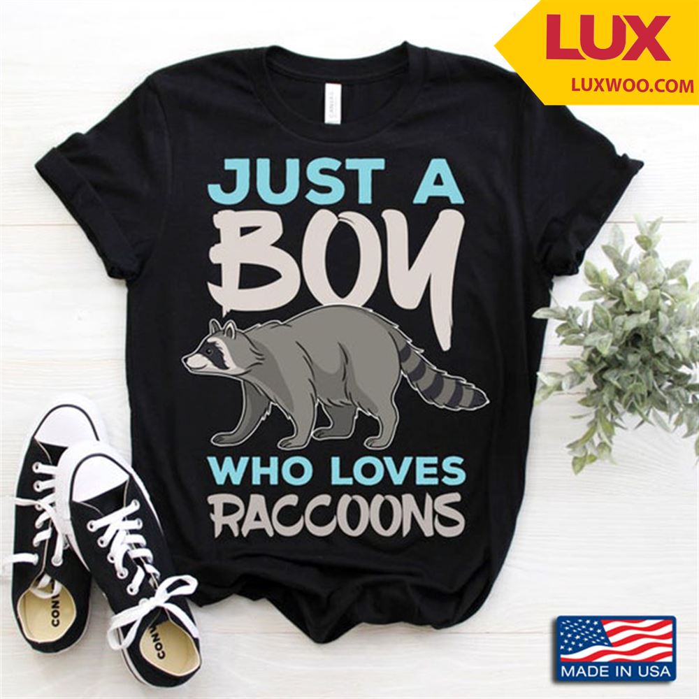 Just A Boy Who Loves Raccoons For Animal Lover Tshirt Size Up To 5xl