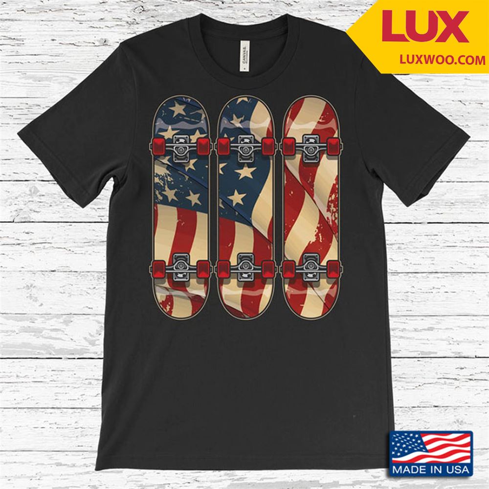 Skate Boards American Flag Old Vintage Color For Skating Lovers Tshirt Size Up To 5xl