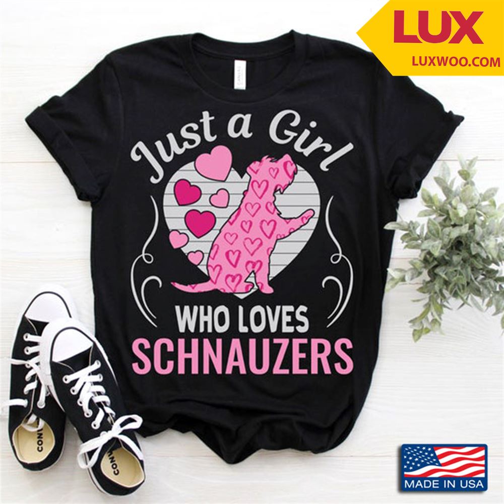 Vintage Just A Girl Who Loves Schnauzers For Dog Lover Tshirt Size Up To 5xl