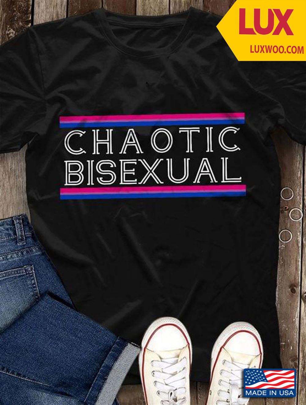 Chaotic Bisexual For Lgbt Tshirt Size Up To 5xl
