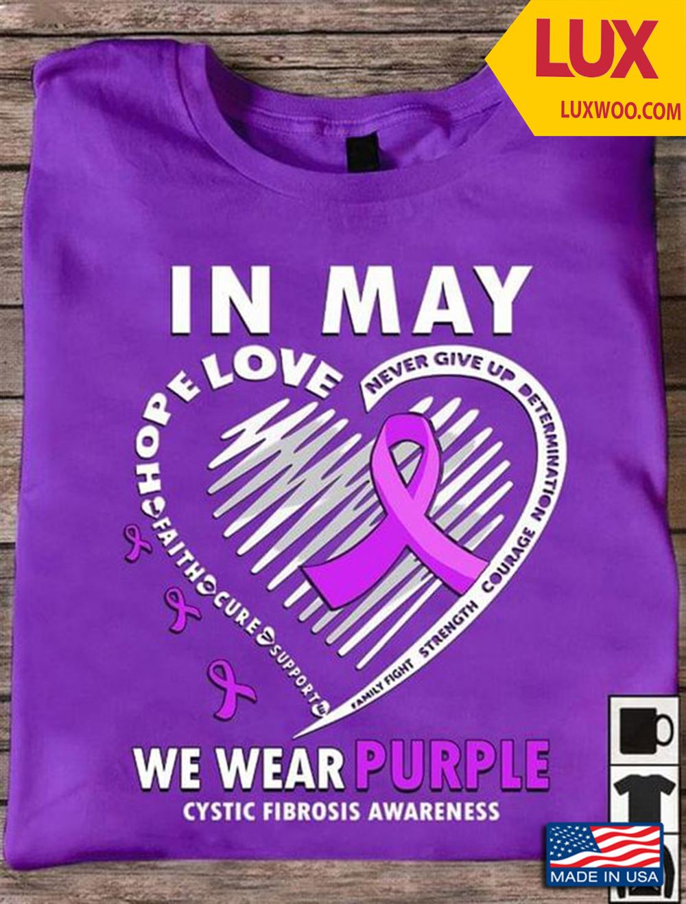 In May We Wear Purple Cystic Fibrosis Awareness Shirt Size Up To 5xl