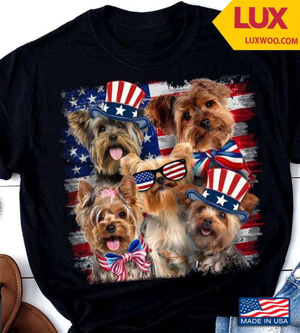 Patriotic Yorkshire Terrier Usa Flag For Patriotic Dog Lover Shirt Size Up To 5xl