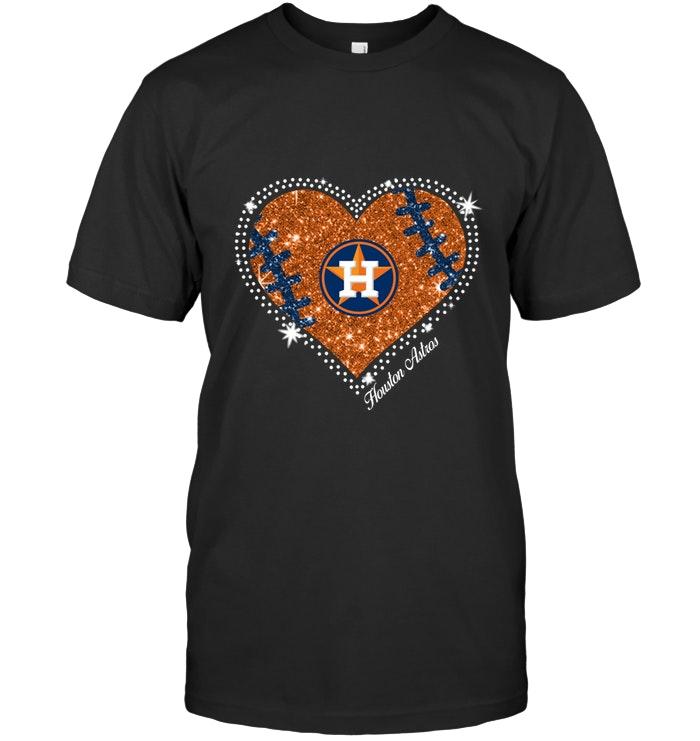 Mlb Houston Astros Heart Glitter Pattern Fan Shirt