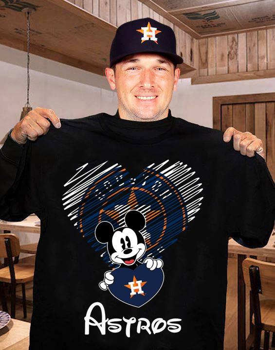 Mlb Houston Astros Mickey Mouse Holds Houston Astros Heart Love Mlb Fan T Shirt Hoodie Sweater Mug Sweater