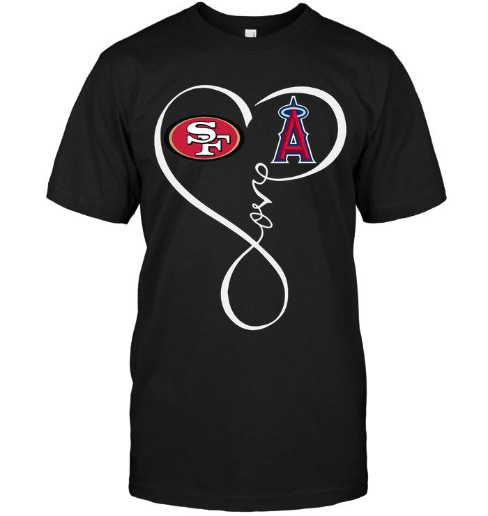 Mlb Los Angeles Angels San Francisco 49ers Los Angeles Angels Love Heart Shirt