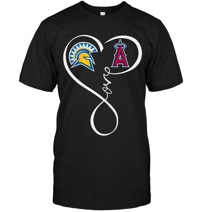 Mlb Los Angeles Angels San Jose State Spartans Los Angeles Angels Love Heart Shirt