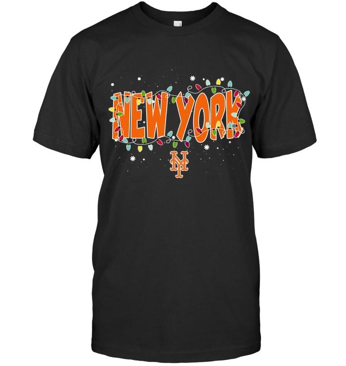 Mlb New York Mets Christmas Fairy Lights T Shirt Plus Size Up To 5xl