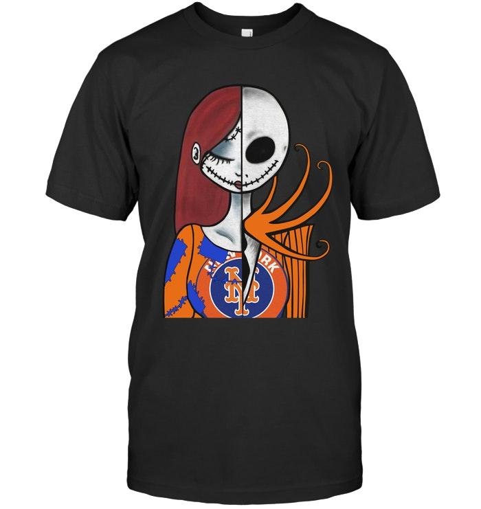 Mlb New York Mets Jack Skellington Sally Halloween Fan Shirt Size Up To 5xl