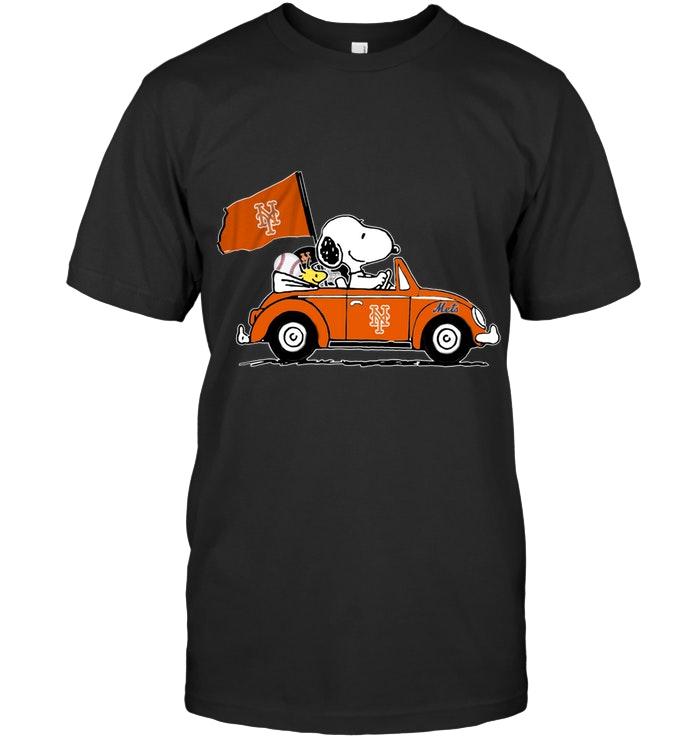 Mlb New York Mets Snoopy Drives New York Mets Beetle Car Fan T Shirt Sweater Plus Size Up To 5xl