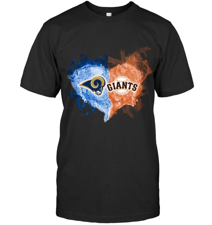 MLB San Diego Padres Los Angeles Rams And San Francisco Giants Flaming Heart Fan T Shirt Sweater Tshirt For Fan