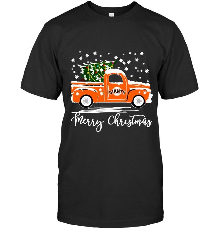 Mlb San Diego Padres San Francisco Giants Merry Christmas Christmas Tree Truck T Shirt Hoodie Full Size Up To 5xl