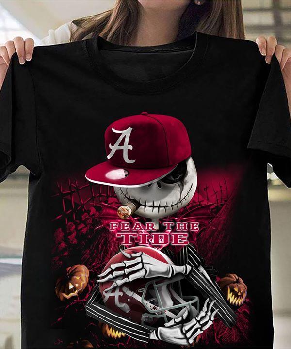 Ncaa Alabama Crimson Tide Jack Skellington Fear The Alabama Crimson Tide Halloween T Shirt