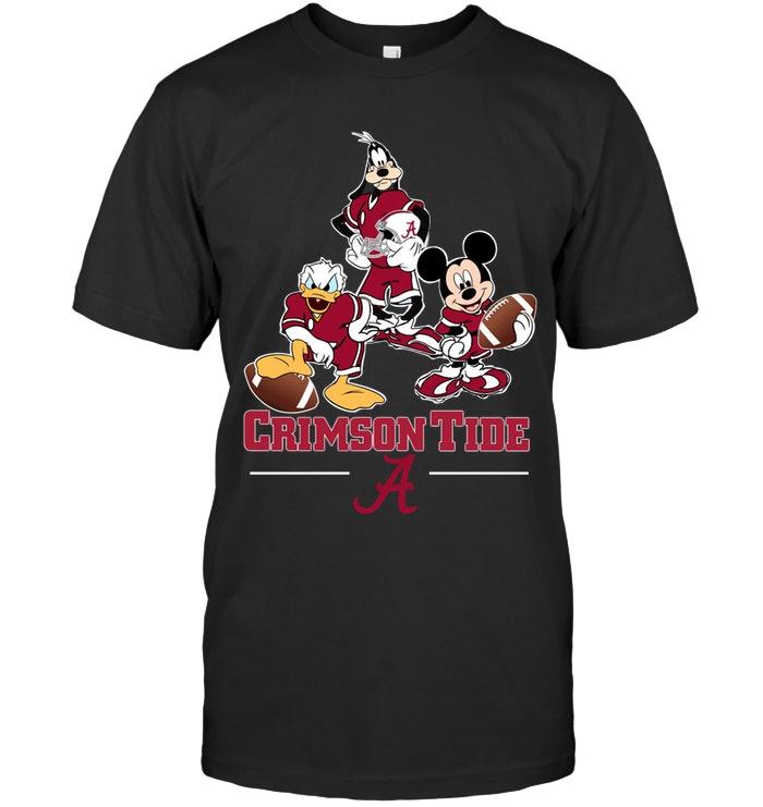 Ncaa Alabama Crimson Tide Mickey Donald Goofy Fan Shirt