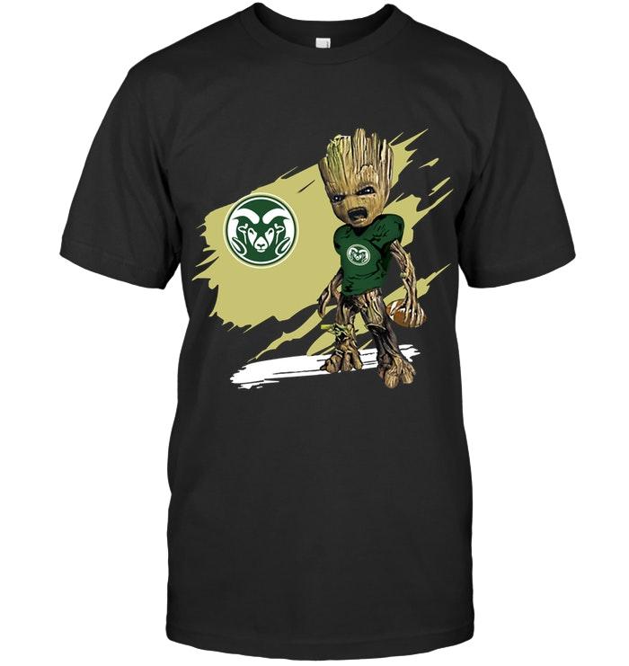 NCAA Colorado State Rams Angry Baby Groot Ripped Shirt Gift For Fan