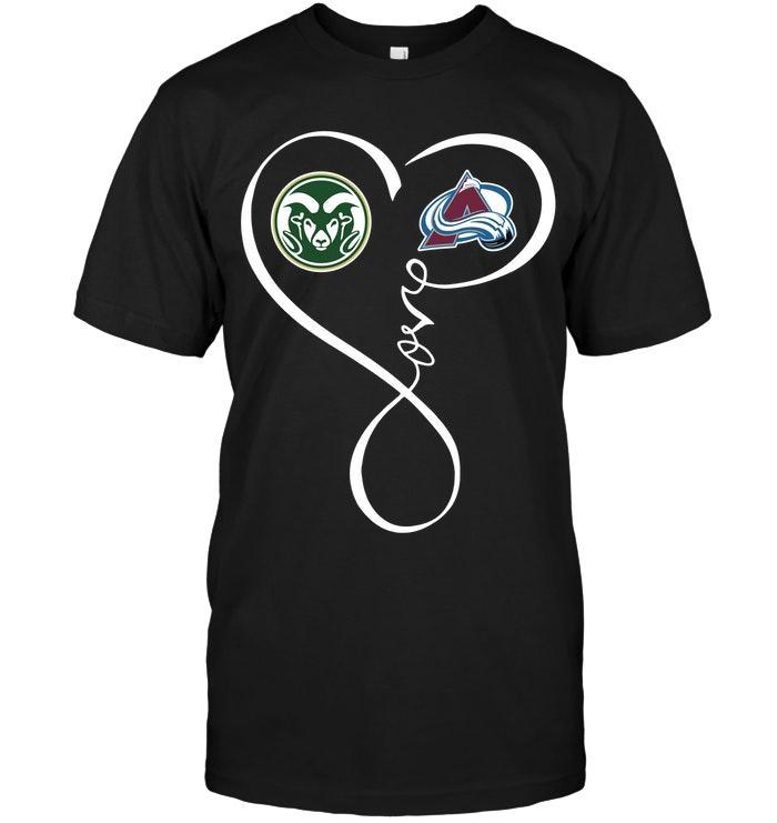 NCAA Colorado State Rams Colorado Avalanche Love Heart Shirt Size Up To 5xl