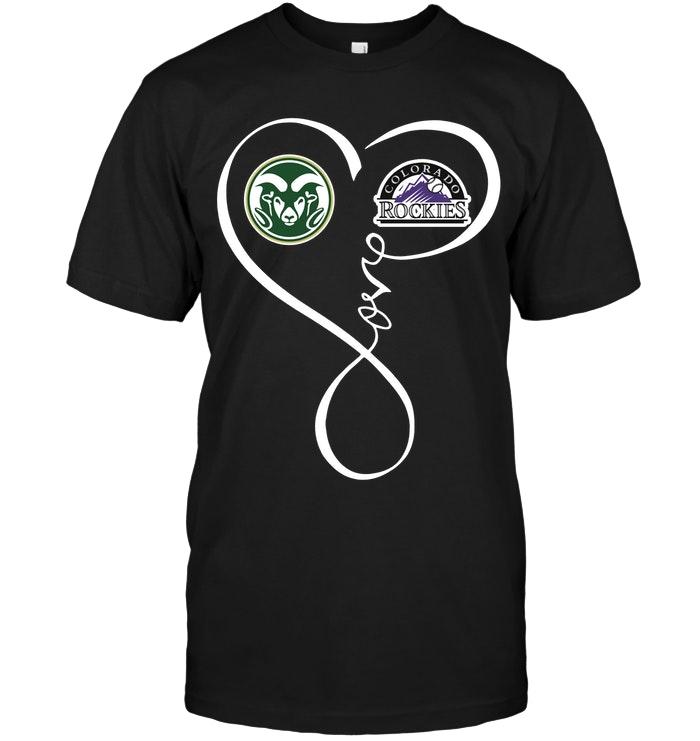 Ncaa Colorado State Rams Colorado Rockies Love Heart Shirt Size Up To 5xl
