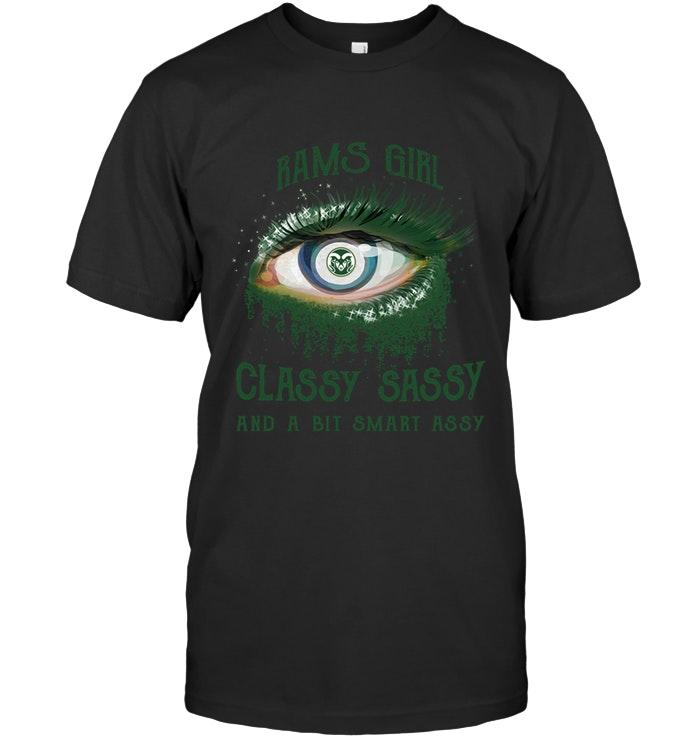 NCAA Colorado State Rams Girl Classy Sasy And A Bit Smart Asy Glitter Pattern Eye T Shirt Size S-5xl