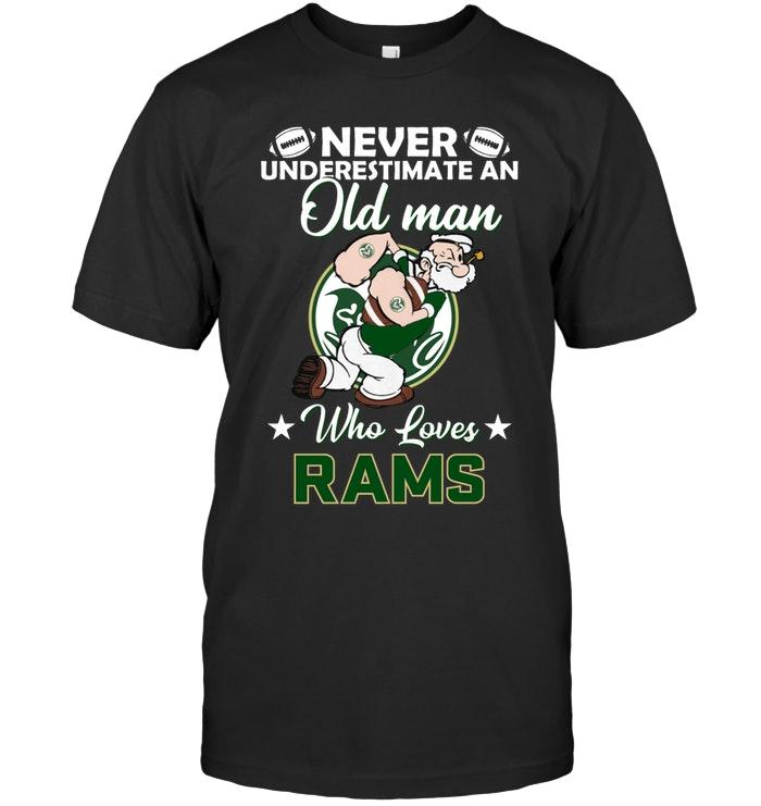 NCAA Colorado State Rams Never Underestimate An Old Man Loves Colorado State Rams Popeye Fan T Shirt Tshirt For Fan