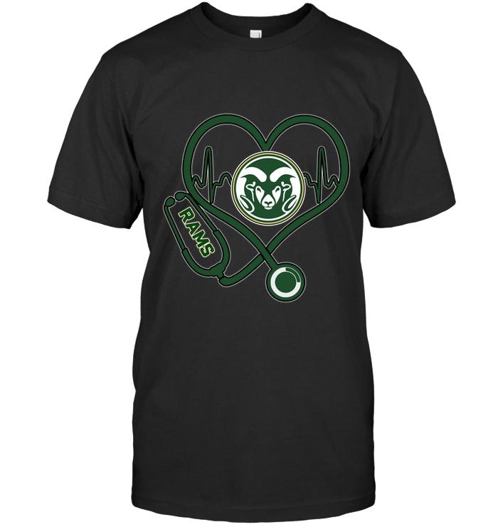 NCAA Colorado State Rams Nurse Scope Love Heartbeat Shirt Tshirt For Fan