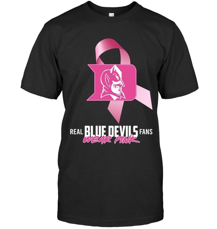 Duke Blue Devils Real Fans Wear Pink Br East Cancer Support Shirt