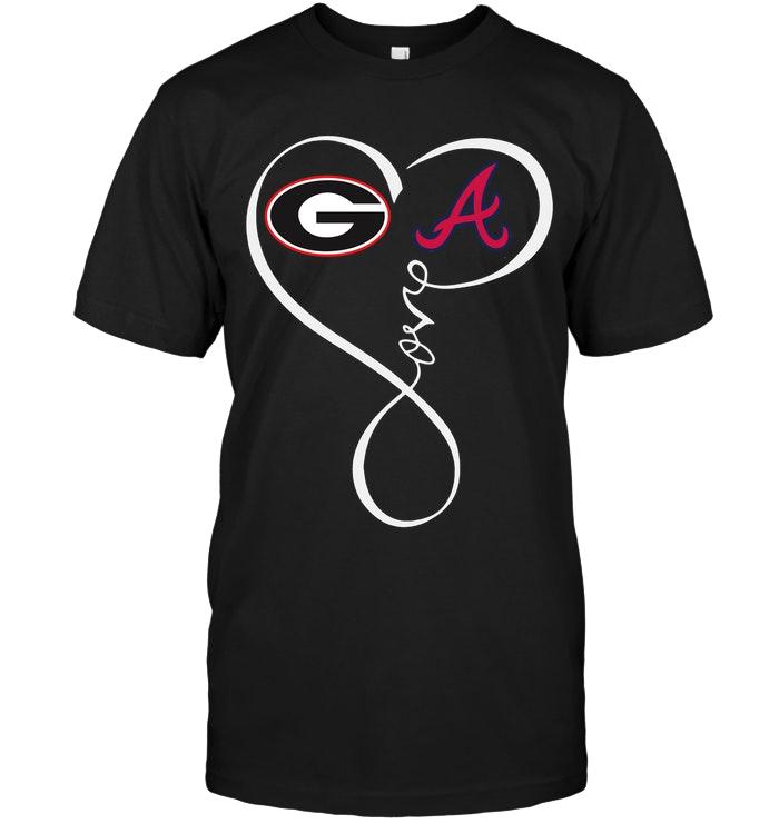 Ncaa Georgia Bulldogs Atlanta Braves Love Heart Shirt