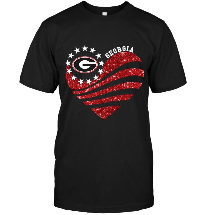Ncaa Georgia Bulldogs Glitter Heart Shirt