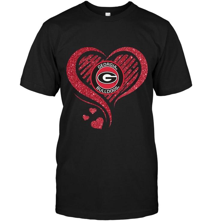 Ncaa Georgia Bulldogs Heart Glittering Shirt