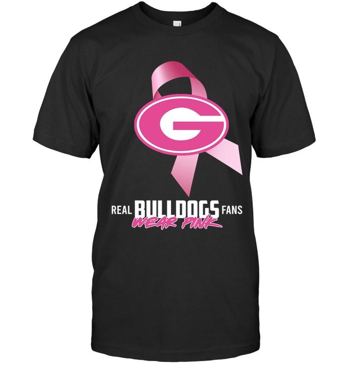 Ncaa Georgia Bulldogs Real Fans Wear Pink Br East Cancer Support Shirt
