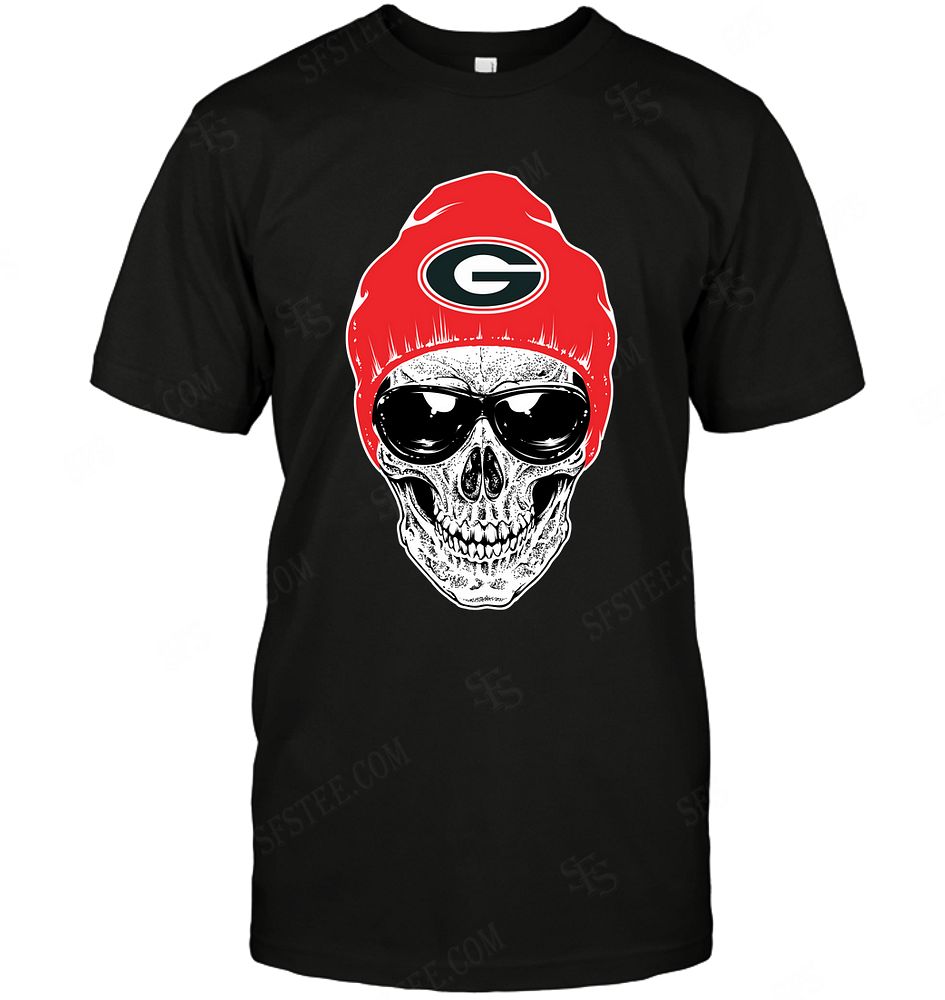 Ncaa Georgia Bulldogs Skull Rock With Beanie Shirt