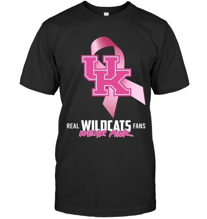 Ncaa Kentucky Wildcats Real Fans Wear Pink Br East Cancer Support Shirt