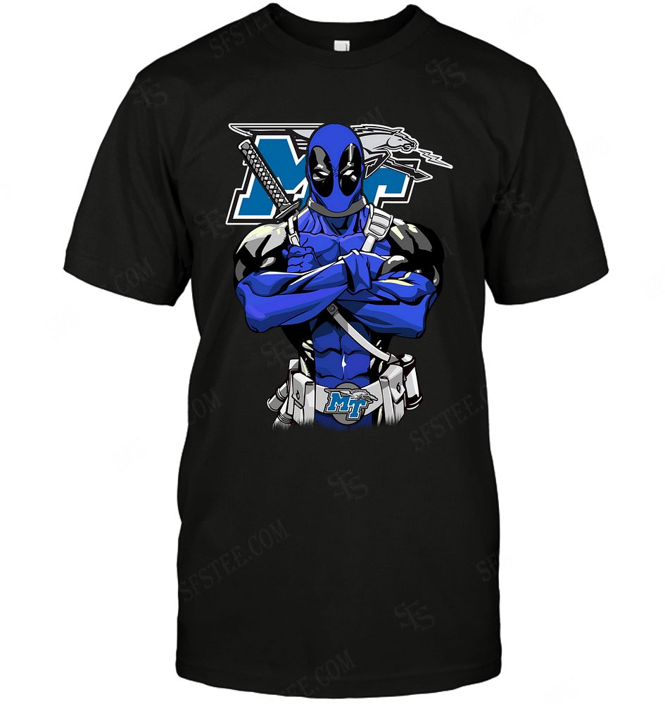 NCAA Middle Tennessee Blue Raiders Deadpool Dc Marvel Jersey Superhero Avenger Shirt Tshirt For Fan