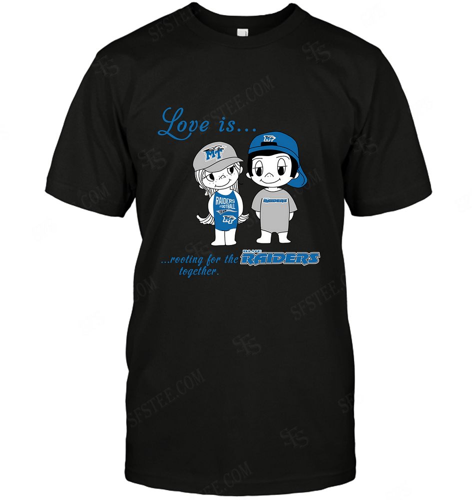 NCAA Middle Tennessee Blue Raiders Love Is Rooting For The Together Shirt Gift For Fan