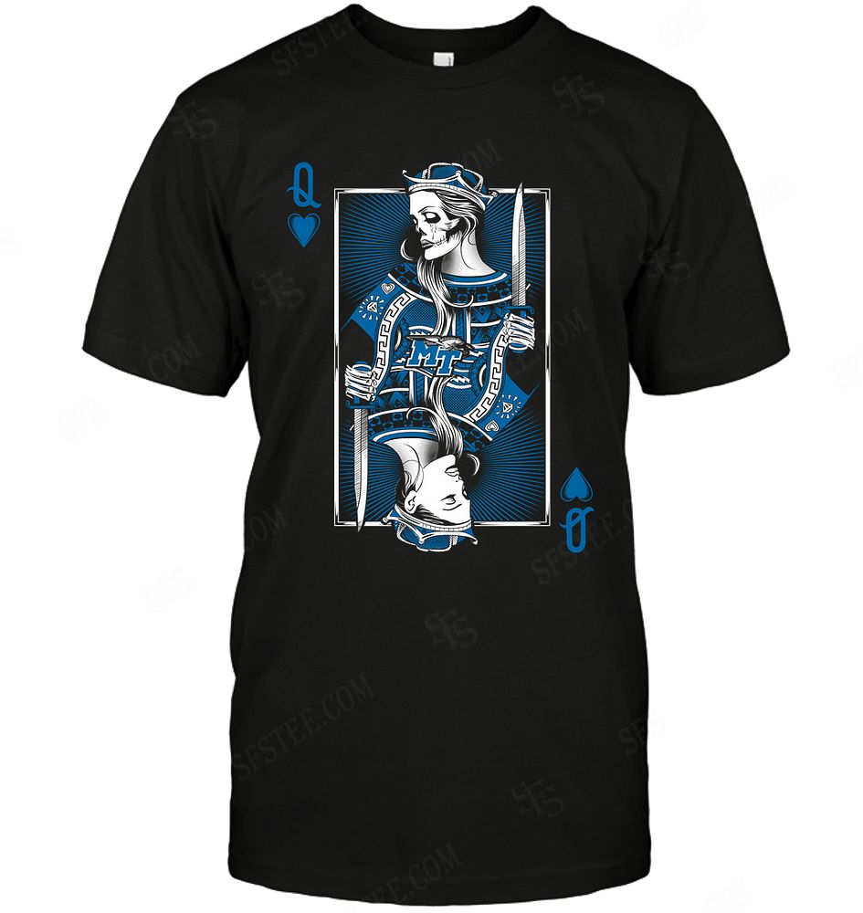 NCAA Middle Tennessee Blue Raiders Queen Card Poker Tshirt For Fan