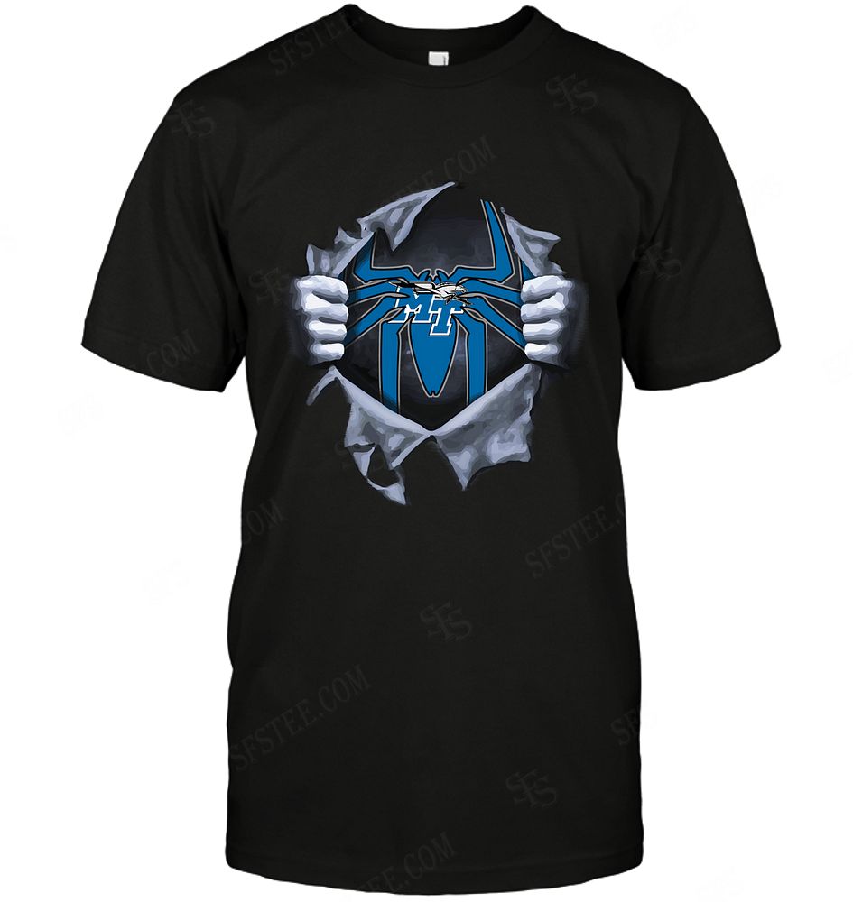 NCAA Middle Tennessee Blue Raiders Spiderman Logo Dc Marvel Jersey Superhero Avenger Shirt Gift For Fan