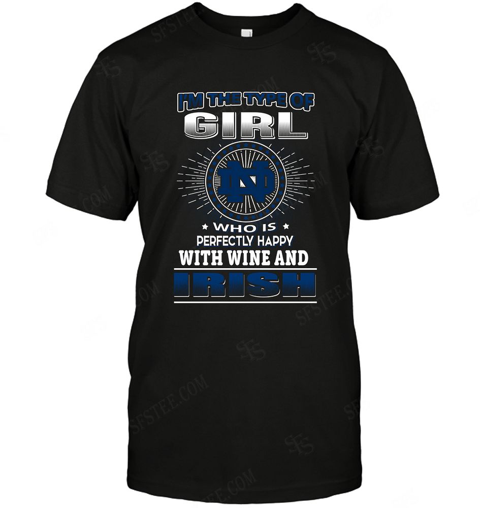 Ncaa Notre Dame Fighting Irish Girl Loves Wine Shirt Plus Size Up To 5xl