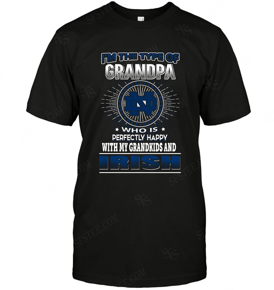 Ncaa Notre Dame Fighting Irish Grandpa Loves Grandkids Shirt Plus Size Up To 5xl