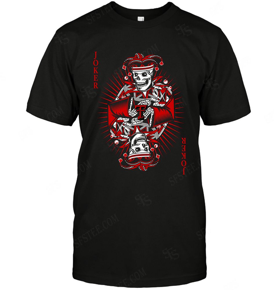 NCAA Texas Tech Red Raiders Joker Card Poker Shirt Size S-5xl