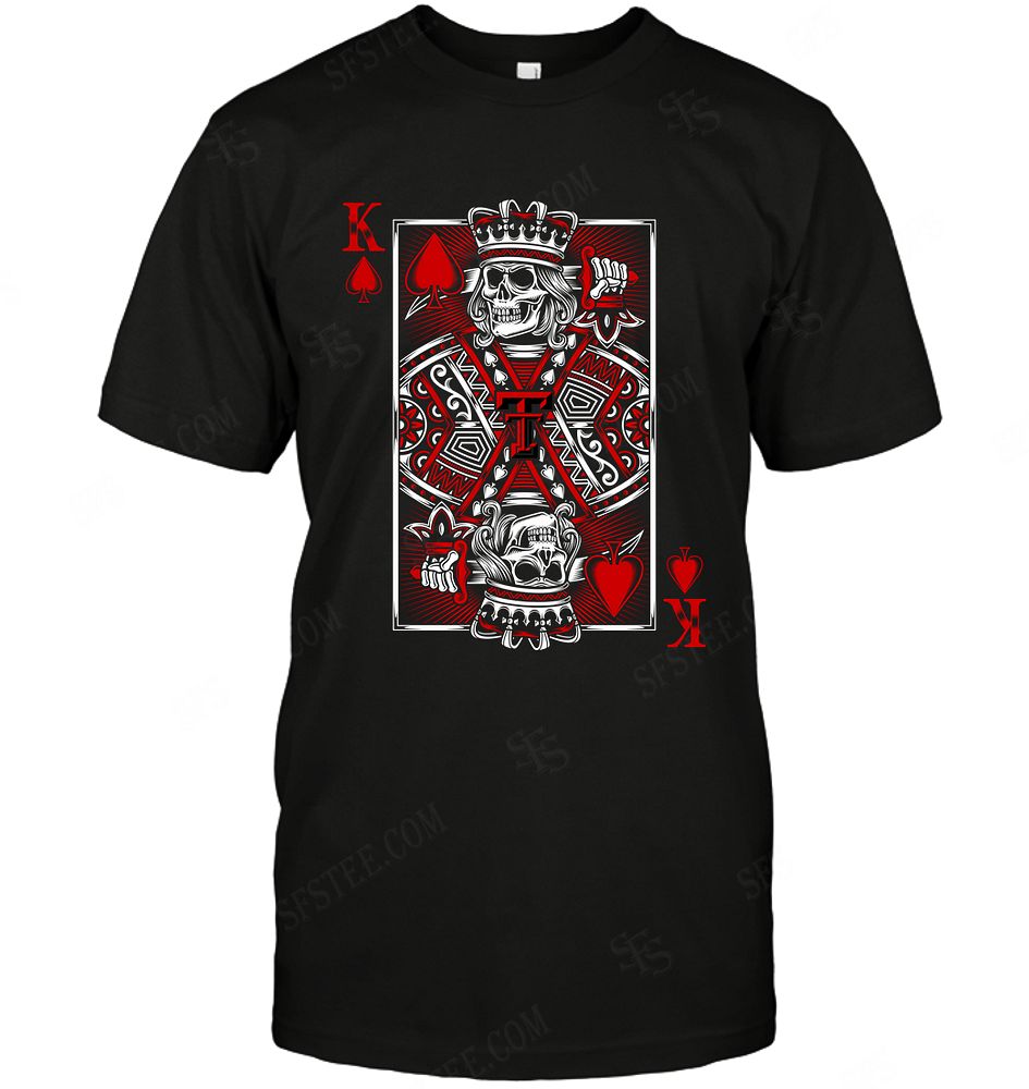 NCAA Texas Tech Red Raiders King Card Poker Shirt Size Up To 5xl