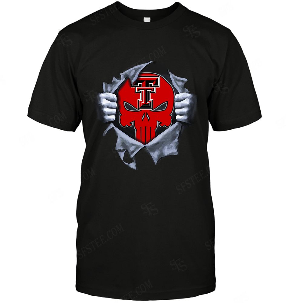 NCAA Texas Tech Red Raiders Punisher Logo Dc Marvel Jersey Superhero Avenger Shirt Size Up To 5xl